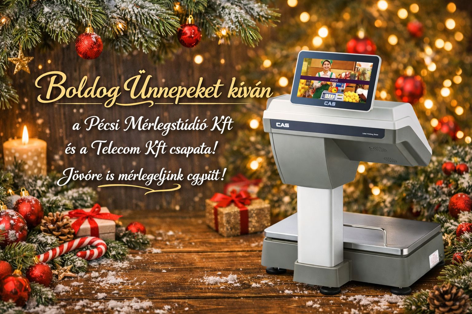Boldog Ünnepeket kíván a Pécsi Mérlegstúdió Kft és a Telecom Kft csapata! Jövőre is mérlegeljünk együtt!